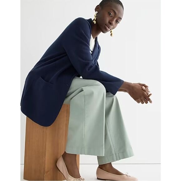 J. Crew Cecile relaxed sweater-blazer. Navy. Size L. NWT. - Picture 1 of 15